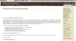 Desktop Screenshot of classicalprogrammer.wikidot.com