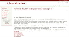 Desktop Screenshot of abbeyshakespeare.wikidot.com