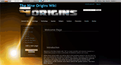 Desktop Screenshot of nineorigins.wikidot.com