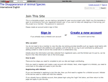 Tablet Screenshot of disappearanceofanimalspecies.wikidot.com