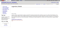 Desktop Screenshot of legendaryballad.wikidot.com