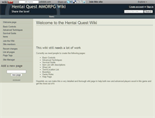 Tablet Screenshot of hentaiquest.wikidot.com