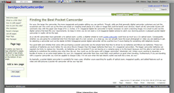 Desktop Screenshot of bestpocketcamcorder.wikidot.com