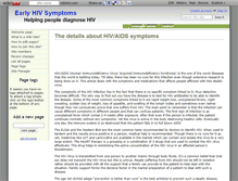 Tablet Screenshot of earlyhivsymptoms.wikidot.com
