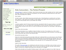 Tablet Screenshot of kidscamcorders.wikidot.com