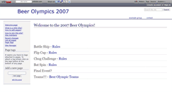 Desktop Screenshot of beerolympics.wikidot.com