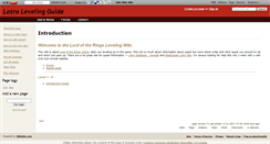 Desktop Screenshot of lotroguide.wikidot.com