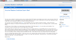Desktop Screenshot of incomemastersinstitute.wikidot.com