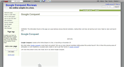 Desktop Screenshot of googleconquestreviews.wikidot.com