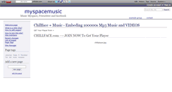 Desktop Screenshot of myspacemusic.wikidot.com