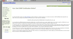 Desktop Screenshot of cisspcertification.wikidot.com