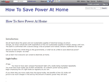 Tablet Screenshot of how-to-save-power-at-home.wikidot.com
