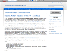 Tablet Screenshot of income-masters-institute.wikidot.com